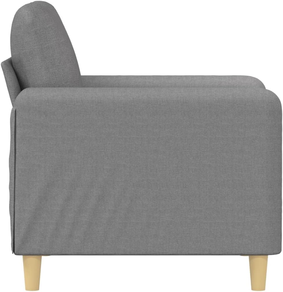 Sofa Chair Light Grey Fabric (100% Polyester) Living Room Furniture