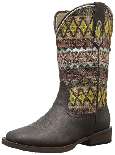 Roper Aztec Metallic Square Toe Bling Cowgirl Boot (Toddler/Little Kid)