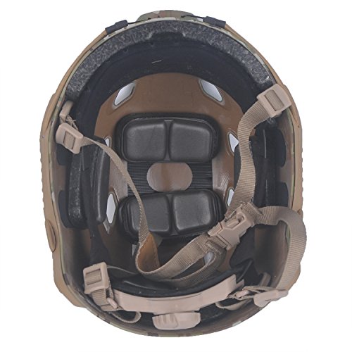 image for LOOGU Fast BJ Base Jump Tactical Helmet for Airsoft with 12-in-1 Headw