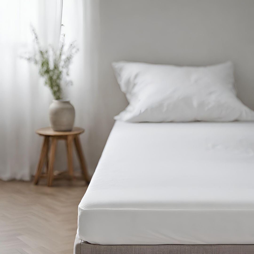 Cuore di lino - Spannbettlaken aus reinem Leinen, optisch, für Doppelbett (180 x 200 x 30 cm)