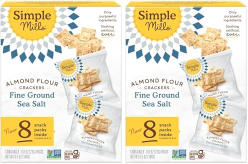 Amazon.com: Simple Mills Almond Flour Crackers Snack Packs, Sea Salt ...