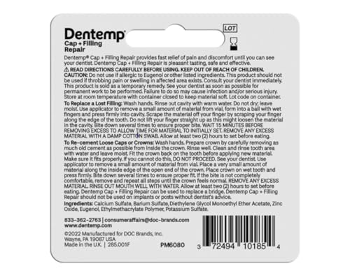 D.O.C. Dentemp Maximum Strength Loose Cap and Lost Filling Repair Set