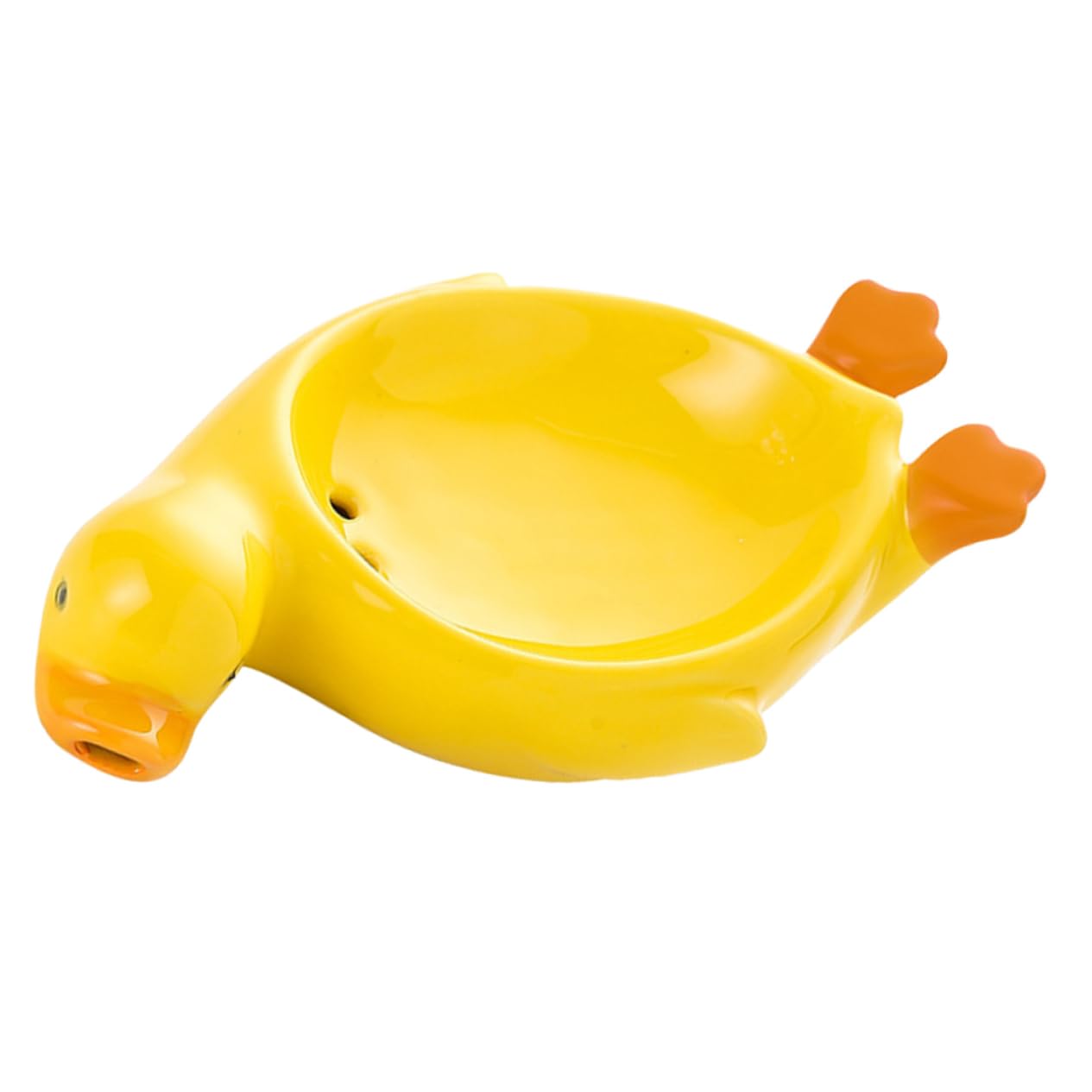 SOLUSTRE 3Er-Packung Seifenschale abtropfen Lassen Tierseifenhalter süßer Seifenhalter Mini Entenseifenhalter kleine Seifenschale Badezimmer Keramik Yellow