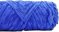 DIY Pleuche fio de chenille dourado brilhante veludo tricô material de costura tecido para cachecol/suéter/boneca 100 g 180 m (azul royal)