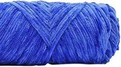 DIY Pleuche fio de chenille dourado brilhante veludo tricô material de costura tecido para cachecol/suéter/boneca 100 g 180 m (azul royal)
