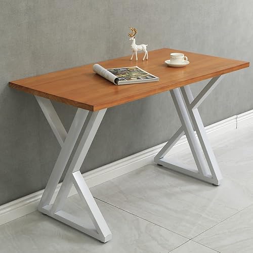 Patas de mesa de comedor industrial de metal blanco de 28 pulgadas de alto, patas de escritorio, base de hierro fundido, patas de banco de hierro