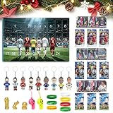 24 calendario de adviento de fútbol, juego de tarjetas de fútbol para regalos de fútbol