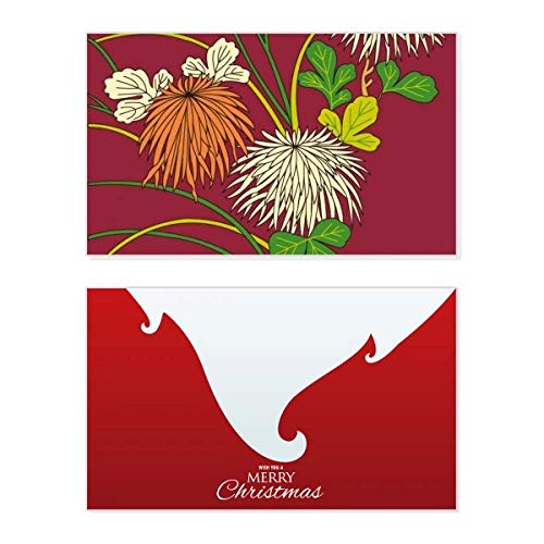 Carte de Noël Vintage Peinture Japonaise d'Automne pour Message de Joyeux Noël