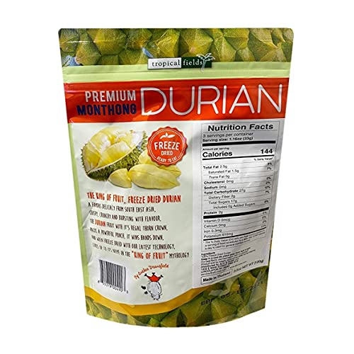 Tropical Fields NEW Premium Monthong Freeze Dried Real Durian 3.5oz, 1 Pack - Thumbnail 2