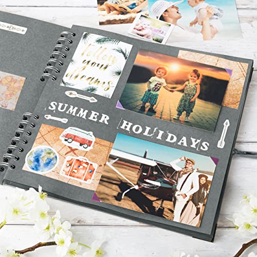 image for Bstorify 10 x 10 Inches Scrapbook Album 70 Pages Grey Thick Kraft Pape