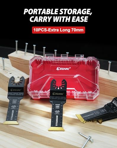 EZARC Titanium Oscillating Saw Blades, Standard Length & Extra-Long Oscillating Multitool Blades for Metal, Wood Nails, Screws Cutting, Plastic, 12 Pack 8 EZARC Titanium Oscillating Saw Blades, Standard Length & Extra-Long Oscillating Multitool Blades for Metal, Wood Nails, Screws Cutting, Plastic, 12 Pack - Image 8