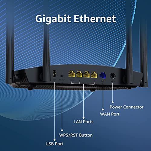 Image of High Speed Pro WiFi Router - Dual Band AC2100 Wireless Router for Streaming & Gaming, Up to 35 Devices, 2000 sq.ft Coverage, 4X4 MU-MIMO, USB Port, Parental Control (Model: K8), Black (K8-DI)