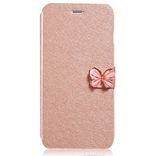 For iPhone 7 Plus 5.5inch, Mchoice Luxury Flip Leather Slim Wallet Card Magnetic Case Cover for iPhone 7 Plus 5.5inch (Gold)