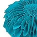 JWH Flowers Throw Pillow Cover Decorative Sunflower Accent Pillow Handmade Floral Pillowcase Round Cushion for Couch Bed Bedroom Chair 12 Inch Blue Green
