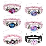 FMKLDENA 6 Stück Armbänder, Armband für Mädchen, Freundschaftsarmband, Verstellbares geflochtenes Lederarmband, Anime-Fan-Geschenk für Geburtstag, Weihnachten, Cosplay im Alltag
