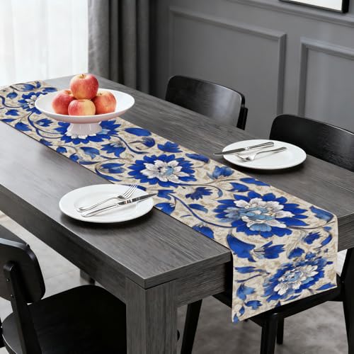 Image of Nuxovilar Vintage Floral Table Runner Flax 13x72 in