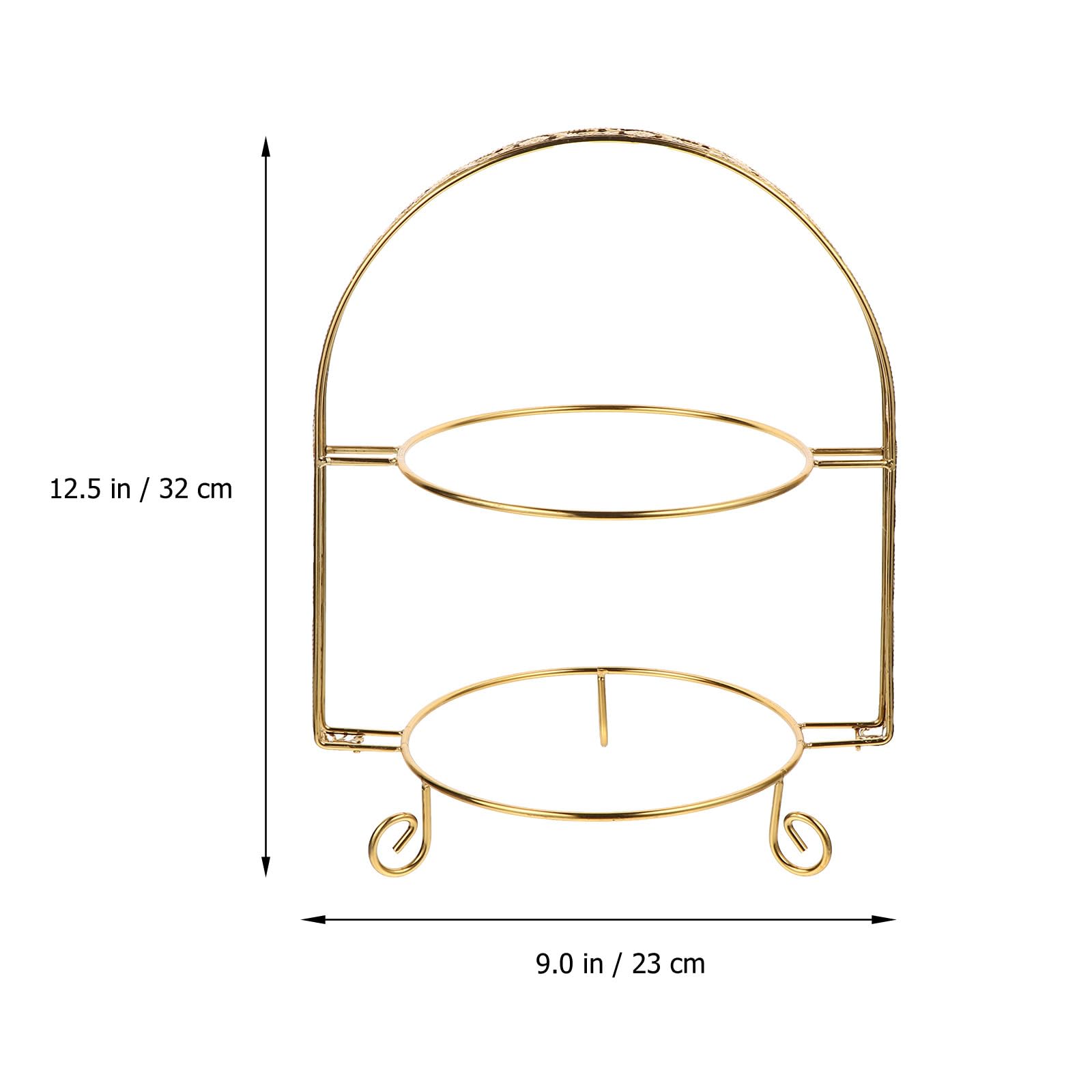 Alzatina Porta Torte Stile Europeo a 2 Livelli in Ferro per Torte Elegante per Esposizione Dolci Feste e Matrimoni