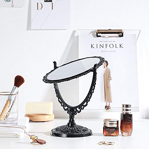 Espejo Ovalado Vintage para Maquillaje de Mesa Doble Faz miniatura 6