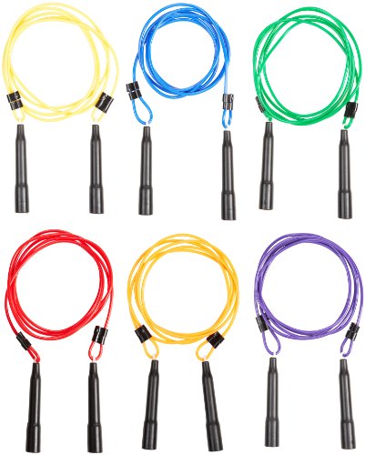 Sportime Adjustable Length Jump Ropes, 9 Feet, Set of 6 - 005233