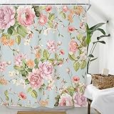 Photo Gallery riyidecor ww-ndhc - tenda da doccia in tessuto rosa con fiori per bagno, 182 x 183 cm, motivo floreale con foglie verdi, per ragazze, donne, accessori per vasca da bagno, decorazione rustica, Photo Gallery riyidecor ww-ndhc - tenda da doccia in tessuto rosa con fiori per bagno, 182 x 183 cm, motivo floreale con foglie verdi, per ragazze, donne, accessori per vasca da bagno, decorazione rustica,