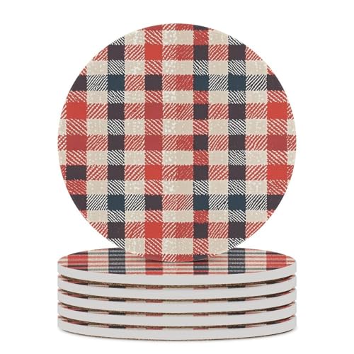 Dessous de verre à carreaux rouges pour table basse et apéritif convivial
