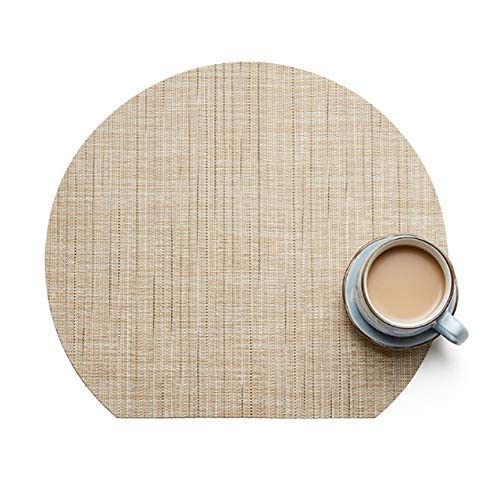 WorldCare® ONEUP 4pcs/lot placemats PVC Sector Creative Woven Table Heat Resistant Anti-Slip mats Kitchen Dining Accessories: Beige
