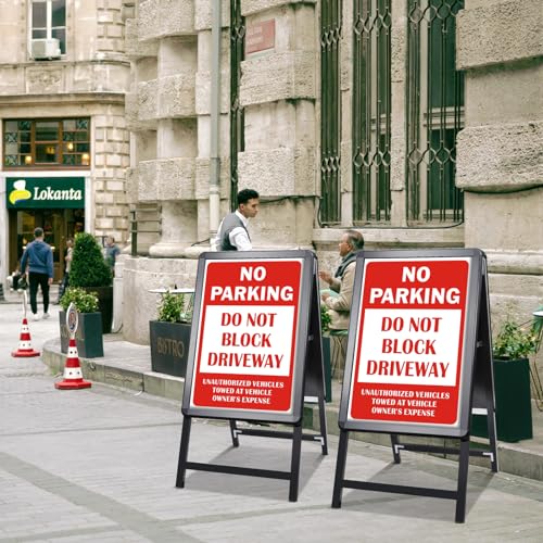 STANDNEE Gehweg-Schilderrahmen mit doppelseitigem Display, A-Board, Posterständer und Schilderhalter für Werbung (Schwarz-A1)