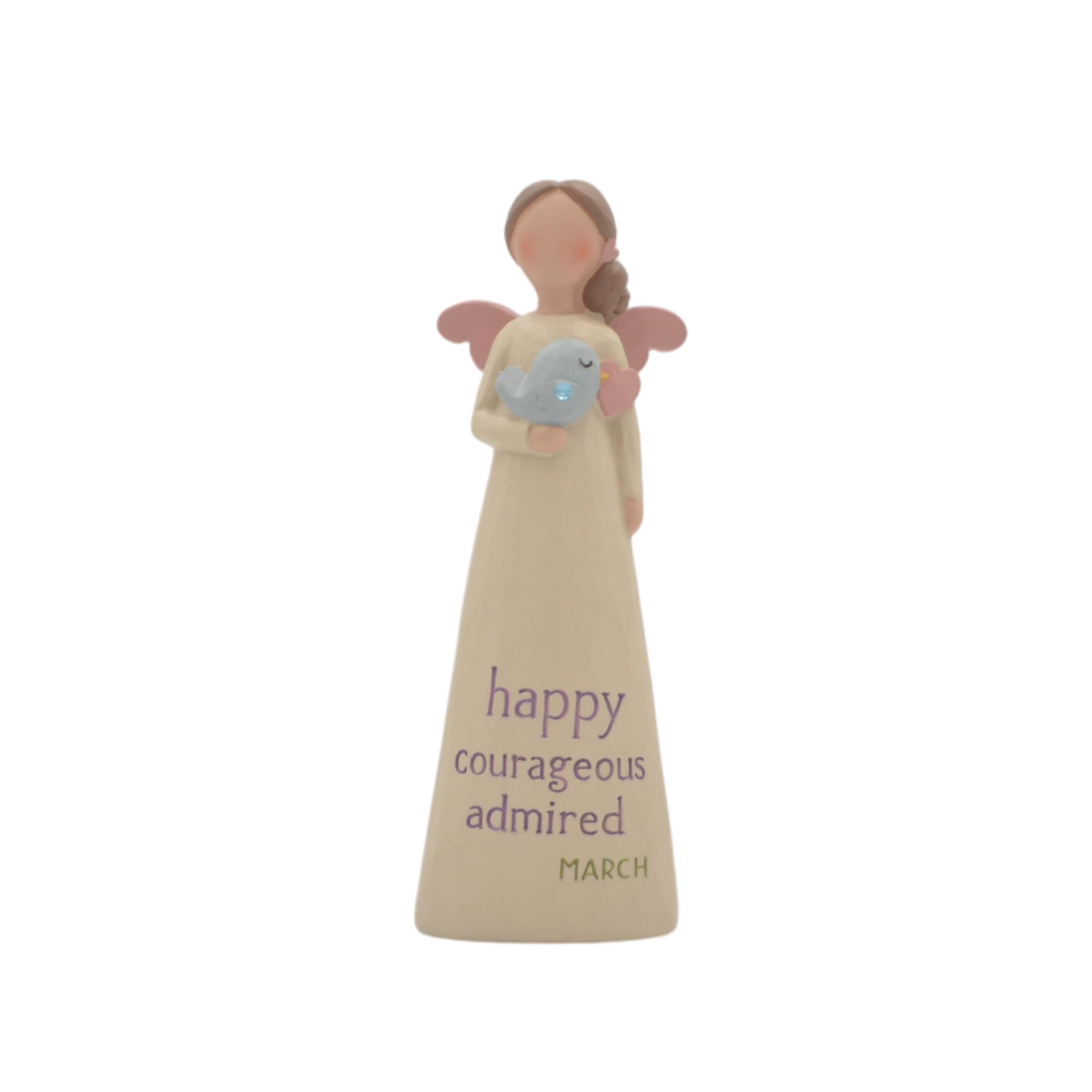 Feather & Grace Multicolor Birth Angel Hand Painted Decorative Figurine Resin With March | Pefect Decortation For Living Room, Bookshelf, Desk | Gift For Friend & Family