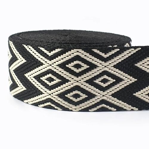 Webbing 5Meters 38mm Jacquard Webbing Tapes for Bag Strap Ethnic Ribbon Luggage Decor Sewing Bias Band DIY Belt Shoes Accessories(RD200-05)