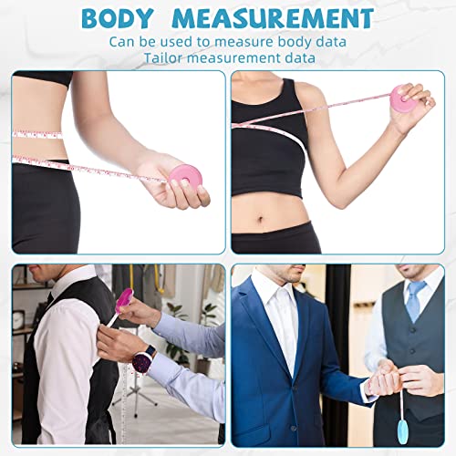 100 Pcs Tape Measure 60 Inch Retractable Measuring Tape Soft Small Measurement Tape Mini Sewing Fabric Tape Measurer Flexible Pocket Cloth Fabric Measurement Digital Tape For Body (Purple, Blue, Pink) #TOP6