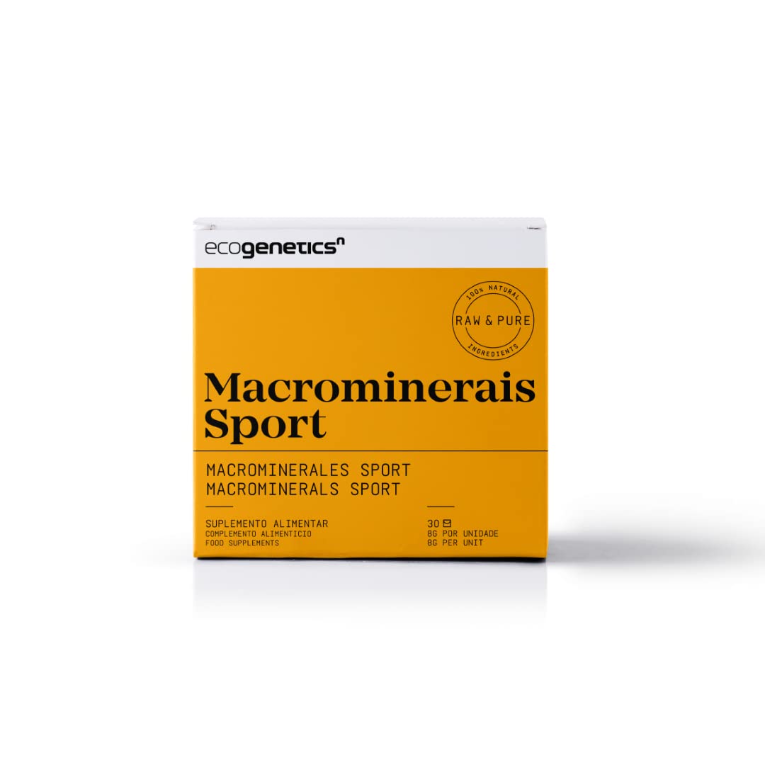 ECOGENETICS - Macrominerales Sport 30 Sobres | Suplementos Deportivos para Atletas | Mejora Rendimiento y Recuperación | Vitaminas para las Articulaciones y Huesos | Multivitaminas contra el cansancio
