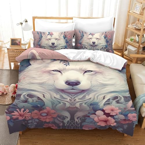 Housse de couette loup imprimé 3D avec zip fermeture facile - 2