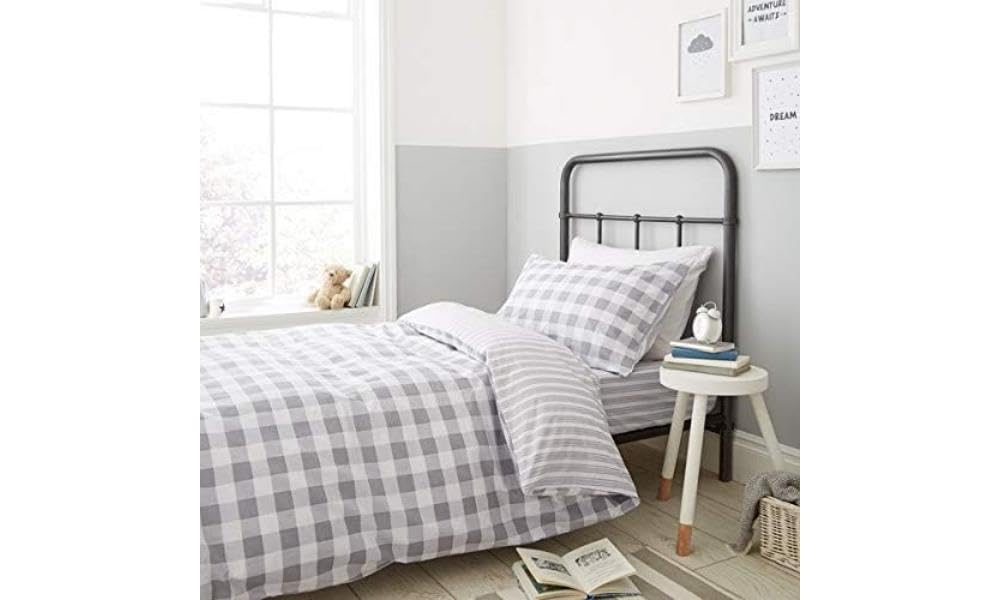 Rackhams Check And Stripe Fitted Sheet - Single