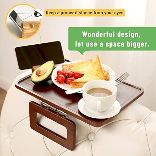 Bandeja de mesa multifunción con clip giratorio de 360 grados para comer en el sofá 4