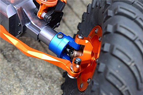 Axial SMT10 Grave Digger (AX90055) Upgrade Parts Aluminum Front C-Hub & Knuckle Arm (5 Degree Caster) - 4Pcs Set Red