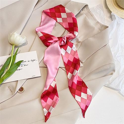 QTMY 4 Pack Purse Scarf for Bags Silk Head Scarf for Hair Handbag Women Scarfs Band Hair Neck Scarves Fashion Gifts,043