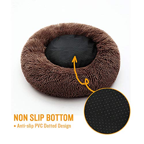 Luciphia Round Dog Cat Bed Donut Cuddler, Faux Fur Plush Pet Cushion for Large Medium Small Dogs, Self-Warming and Cozy… - Image 5