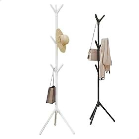 Mancebo Cabideiro de Chão Organizador para Roupas Casaco Bolsa Chapéu 9 Ganchos (Branco)