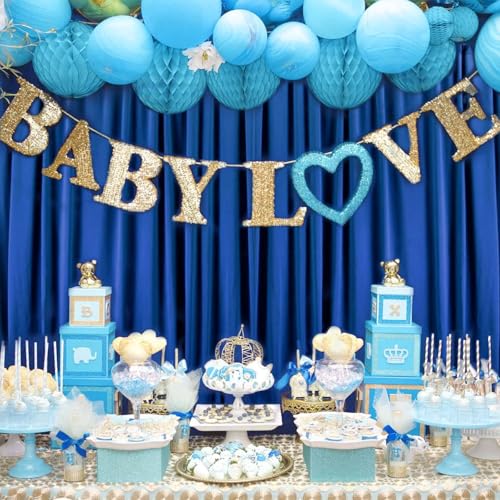 Image of 10 x 7 Feet Royal Blue Backdrop Curtain for Partie, Background Curtains for Photoshoot, Birthday, Wedding, Halloween, Thanksgiving, Christmas, New Year Party Decorations 5Ft x 7Ft, 2 Panels