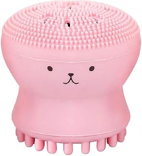 Mini Octopus Silicone Face Scrubber, Cute Multipurpose Cleaning Brush for Skin, Dishes & Kitchen, Reusable, Pink Price In India