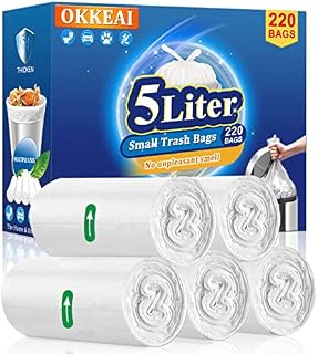 OKKEAI Bin Liners 30l Bin Bags Medium Pedal Bin Liners Garbage Bags-60 Bags Heavy Duty Blue Plastic Trash Bags for Home Office,Bathroom