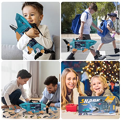 Grarain Shark Toys With Led, Music Ocean Animals Toys, Shark Truck Toys With 2Pcs Toy Trucks, 2Pcs Shark Cars,18Pcs Sea Animal Toys For 3+ Year Old Kids #TOP5