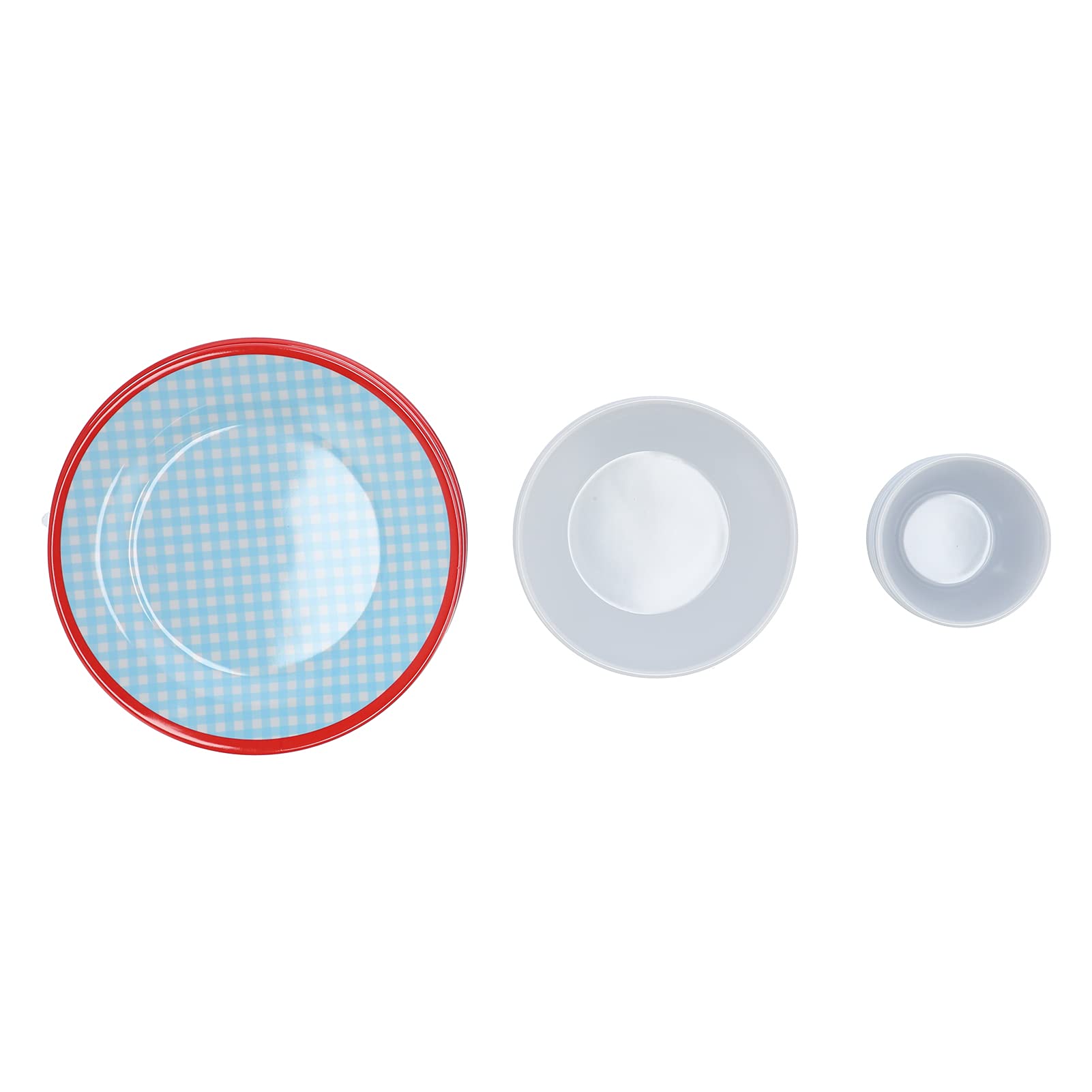 Juego de vajilla de melamina con rejilla azul claro, 12 piezas, vajilla doméstica con taza, cuenco y plato para la cocina del hogar, restaurante, plato duradero para ensaladas de f