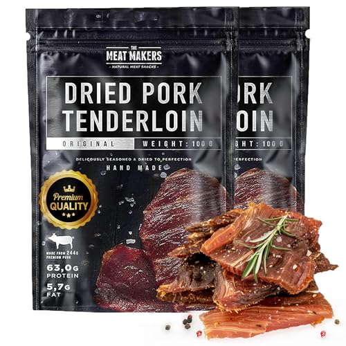 The Meat Makers Dried Pork Tenderloin, Pork Jerky Steak 200g,