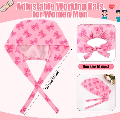 Image of Unittype 4 Pcs Nurse Caps for Women Nursing Working Caps with Button and Sweatband Adjustable Elastic Scrub Hats for Dentist