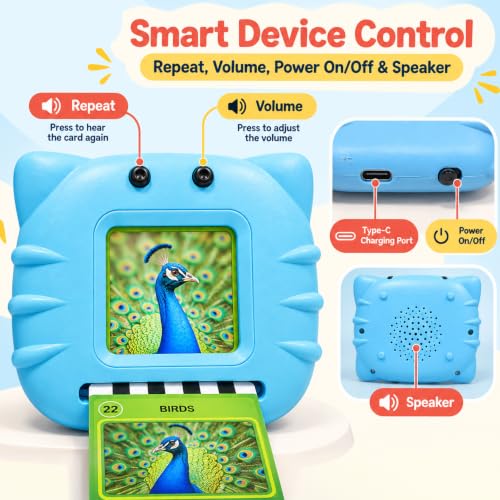 Image of Lifelong Talking Flash Cards for Kids | 122 Dual Side Audio Cards with Type C Rechargeable Talking Device | Vocabulary, Memory Interactive Learning Cards | Educational Preschool Toy for Kids 2-5 Yrs