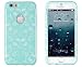 iPhone 6, DandyCase 2in1 Hybrid High Impact Hard Mint Green & White Flower Pattern + Silicone Case Cover for Apple iPhone 6 (4.7" screen) + DandyCase Screen Cleaner