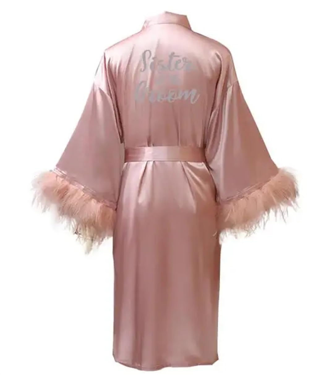 Yeuyyben Kimono in raso pigiama abito da sposa damigella d'onore sorella madre della sposa abiti