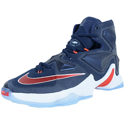 Nike Men's Lebron XIII Mid Navy/University Red/White Basketball Shoe - 11 D(M) US