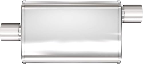 MagnaFlow 13215 - Silenciador ovalado de rendimiento central/compensado de 4 x 9 pulgadas, multicámara XL, entrada y salida de 2.25 pulgadas,